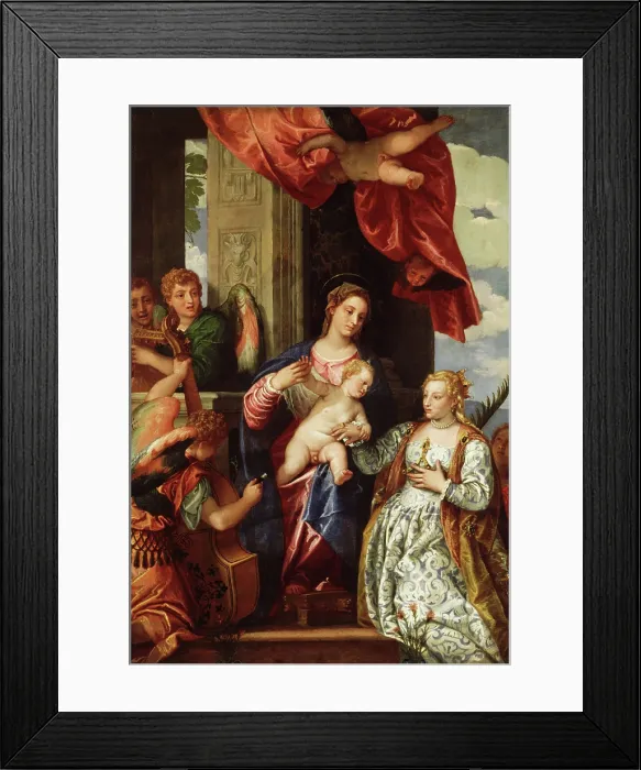 Framed Print : The Mystic Marriage of St. Catherine, c.between 1550 and 1560. Creator: Paolo Veronese Framed Print : The Mystic Marriage of St. Catherine, c.between 1550 and 1560. Creator: Paolo Veronese