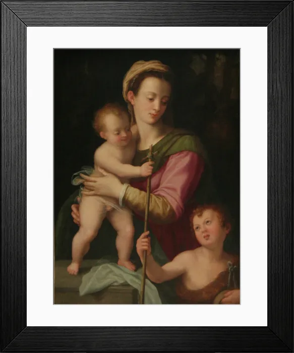 Framed Print : Madonna and Child with St. John, early 16th century. Creator: Andrea del Brescianino Framed Print : Madonna and Child with St. John, early 16th century. Creator: Andrea del Brescianino