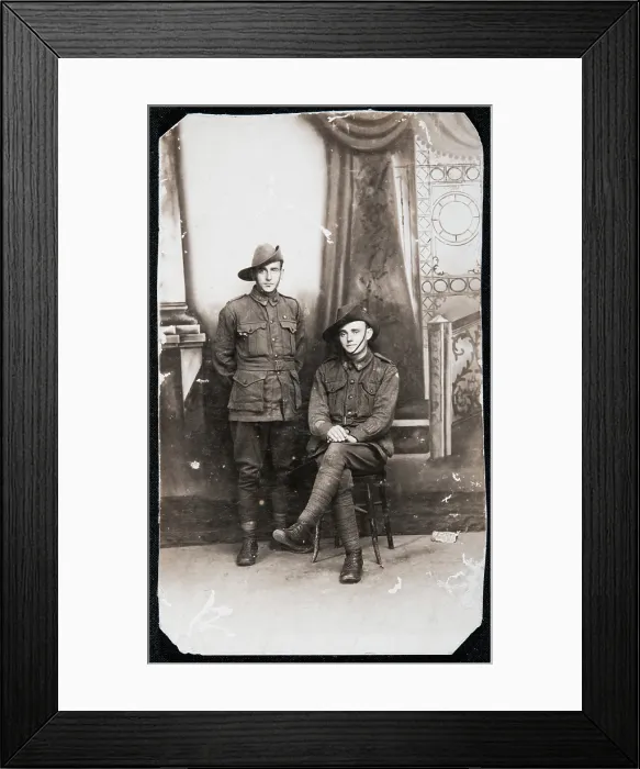 Framed Print : Unknown soldiers, presumably friends of Bernard Laurence Barney Nugent. Creator: Murphy. Unknown soldiers, presumably friends of Bernard Laurence Barney Nugent Framed Print : Unknown soldiers, presumably friends of Bernard Laurence Barney Nugent. Creator: Murphy. Unknown soldiers, presumably friends of Bernard Laurence Barney Nugent