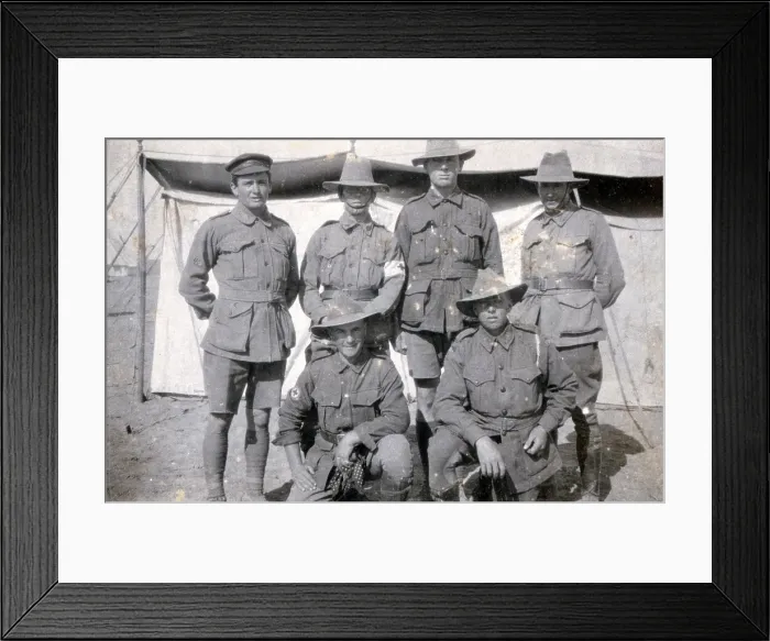 Framed Print : Australians in front of tent, Tel-el-Kebir. Egypt, 1916. Creator: Unknown