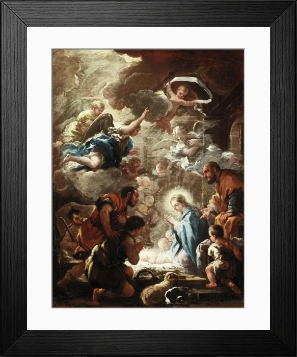 Framed Print : Adoration of the Shepherds, c1690-1691. Creator: Luca Giordano Framed Print : Adoration of the Shepherds, c1690-1691. Creator: Luca Giordano