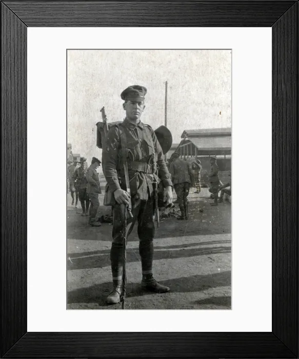 Framed Print : Australian soldier, either at Zeitoun or at Aerodrome, Egypt, 1916. Creator: Unknown Framed Print : Australian soldier, either at Zeitoun or at Aerodrome, Egypt, 1916. Creator: Unknown