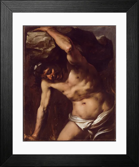 Framed Print : Sisyphus, c1660. Creator: Giovanni Battista Langetti Framed Print : Sisyphus, c1660. Creator: Giovanni Battista Langetti