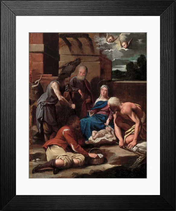 Framed Print : Adoration of the Shepherds, between 1615 and 1625. Creator: Carlo Bononi Framed Print : Adoration of the Shepherds, between 1615 and 1625. Creator: Carlo Bononi
