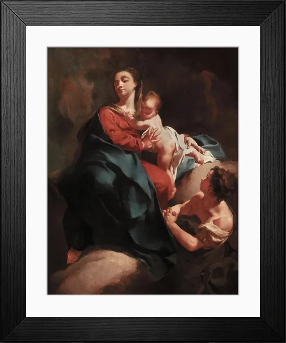 Framed Print : Madonna and Child with an Adoring Figure, between 1715 and 1718. Creator: Giovanni Battista Piazzetta Framed Print : Madonna and Child with an Adoring Figure, between 1715 and 1718. Creator: Giovanni Battista Piazzetta