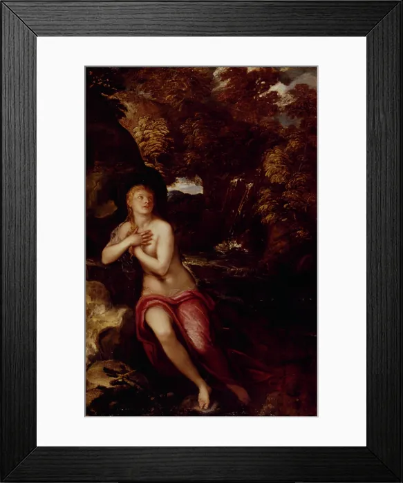 Framed Print : The Magdalene in the Wilderness, 16th century. Creator: Jacopo Tintoretto Framed Print : The Magdalene in the Wilderness, 16th century. Creator: Jacopo Tintoretto