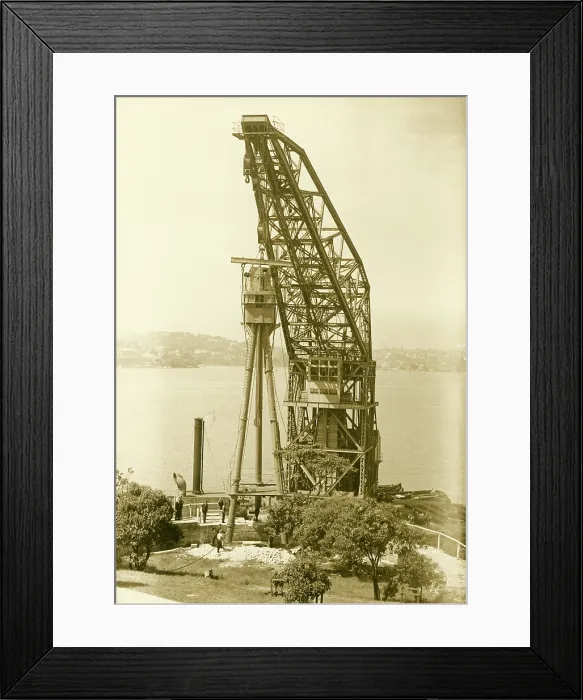 Framed Print : Erection of H.M.A.S. Sydney's mast, Bradleys Head, 1934. Creator: Unknown. Erection of H.M.A.S. Sydney's mast, Bradleys Head, 1934. Creator: Unknown Framed Print : Erection of H.M.A.S. Sydney's mast, Bradleys Head, 1934. Creator: Unknown. Erection of H.M.A.S. Sydney's mast, Bradleys Head, 1934. Creator: Unknown