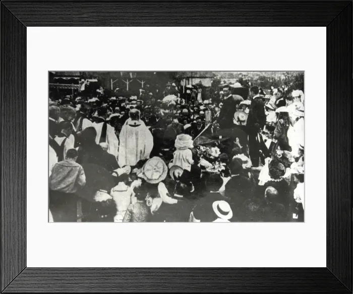 Framed Print : Foundation stone laying, St. Clement's Church, Mosman, 1902. Creator: Unknown. Foundation stone laying, St. Clement's Church, Mosman, 1902. Creator: Unknown
