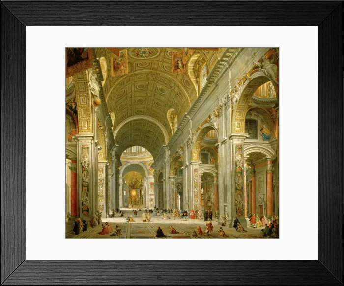 Framed Print : Interior of St. Peter's, Rome, 1750. Creator: Giovanni Paolo Panini. Interior of St. Peter's, Rome, 1750. Creator: Giovanni Paolo Panini Framed Print : Interior of St. Peter's, Rome, 1750. Creator: Giovanni Paolo Panini. Interior of St. Peter's, Rome, 1750. Creator: Giovanni Paolo Panini
