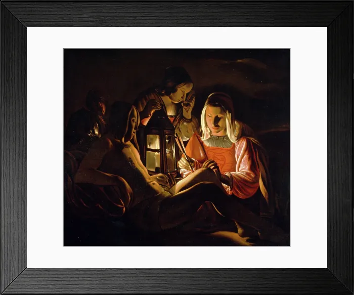 Framed Print : Saint Sebastian Nursed by Saint Irene, 17th century. Creator: Workshop of Georges de La Tour (1593-1652) Framed Print : Saint Sebastian Nursed by Saint Irene, 17th century. Creator: Workshop of Georges de La Tour (1593-1652)