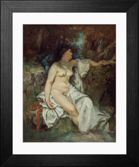 Framed Print : Bather Sleeping by a Brook, 1845. Creator: Gustave Courbet Framed Print : Bather Sleeping by a Brook, 1845. Creator: Gustave Courbet