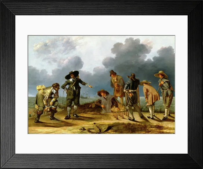 Framed Print : The Game of Skittles (Allegory of Fortune?), c1635 or 1640. Creators: Adam Willaerts, Jacob Duck Framed Print : The Game of Skittles (Allegory of Fortune?), c1635 or 1640. Creators: Adam Willaerts, Jacob Duck