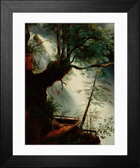 Framed Print : The Waterfall, c1820-1840. Creator: Karl Blechen Framed Print : The Waterfall, c1820-1840. Creator: Karl Blechen