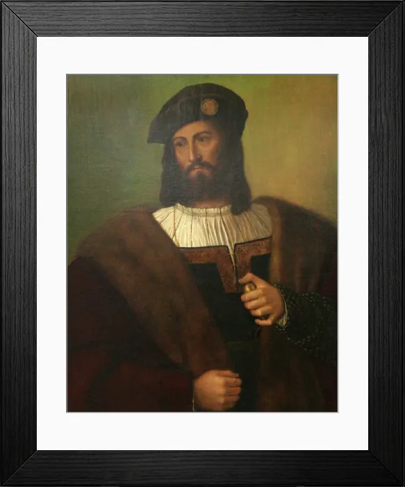 Framed Print : Portrait of a Man, 16th century. Creator: Bartolommeo Veneto Framed Print : Portrait of a Man, 16th century. Creator: Bartolommeo Veneto