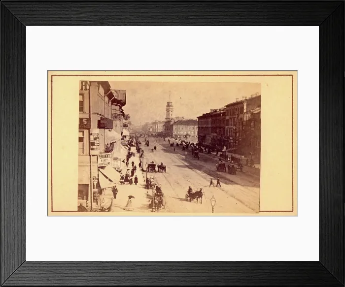 Framed Print : Nevsky Prospekt, mid-19th century. Creator: Alfred Lorens Framed Print : Nevsky Prospekt, mid-19th century. Creator: Alfred Lorens