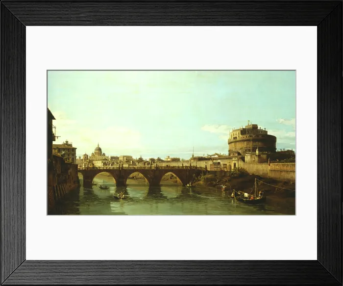 Framed Print : View of the Tiber in Rome with the Castel Sant'Angelo, 1743 or 1744. Creator: Bernardo Bellotto. View of the Tiber in Rome with the Castel Sant'Angelo, 1743 or 1744 Framed Print : View of the Tiber in Rome with the Castel Sant'Angelo, 1743 or 1744. Creator: Bernardo Bellotto. View of the Tiber in Rome with the Castel Sant'Angelo, 1743 or 1744