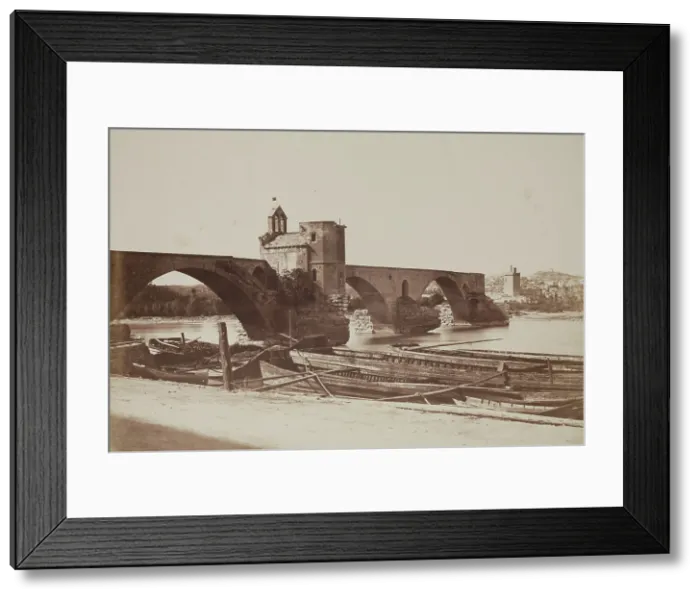 Framed Print : Saint-Benezet Bridge, Avignon, 1853. Creator: Edouard Baldus Framed Print : Saint-Benezet Bridge, Avignon, 1853. Creator: Edouard Baldus