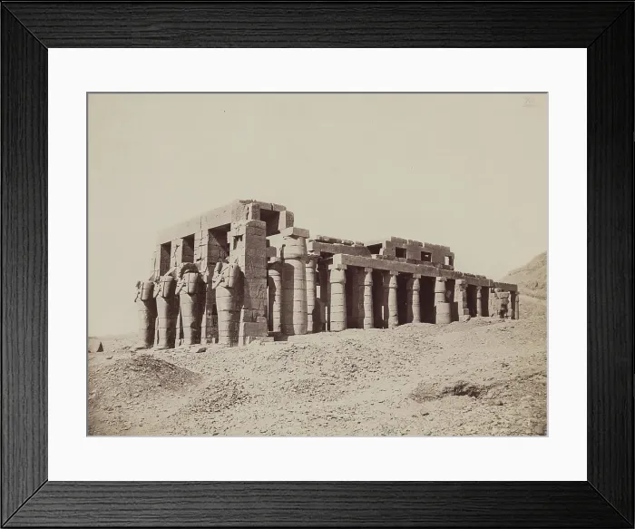 Framed Print : Remains of the Hypostyle Hall of the Ramesseum. Luxor, Wes, 19th century. Creator: Anon Framed Print : Remains of the Hypostyle Hall of the Ramesseum. Luxor, Wes, 19th century. Creator: Anon