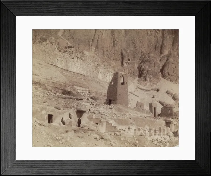 Framed Print : Deir el Bahri, Mortuary Temple of Queen Hatshepsut. Luxor, West Bank (Thebes), 19th century. Creator: Anon Framed Print : Deir el Bahri, Mortuary Temple of Queen Hatshepsut. Luxor, West Bank (Thebes), 19th century. Creator: Anon