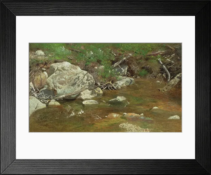 Framed Print : Mountain Brook: A Study, between c1863 and 1869. Creator: Alexander Helwig Wyant Framed Print : Mountain Brook: A Study, between c1863 and 1869. Creator: Alexander Helwig Wyant