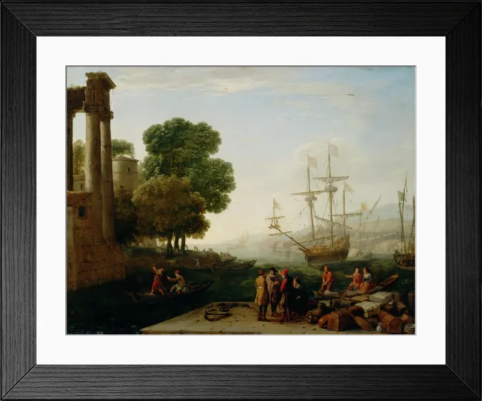 Framed Print : A Seaport at Sunset, 1643. Creator: Claude Lorrain Framed Print : A Seaport at Sunset, 1643. Creator: Claude Lorrain