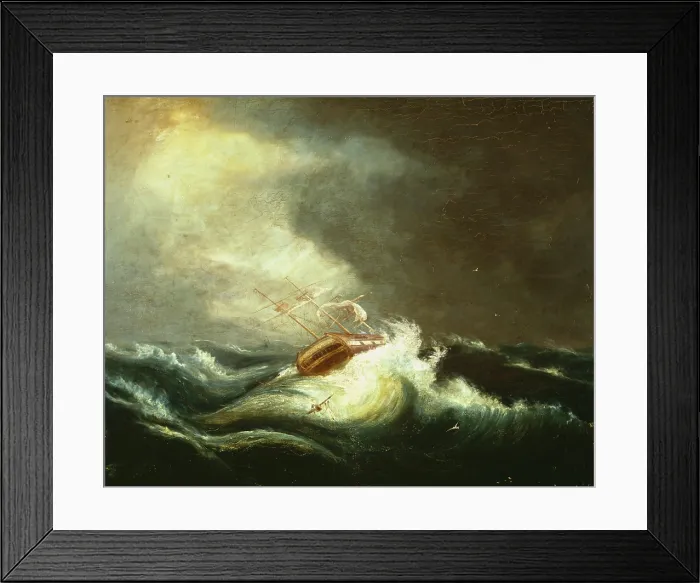 Framed Print : Ship in Storm, between 1823 and 1826. Creator: Chester Harding Framed Print : Ship in Storm, between 1823 and 1826. Creator: Chester Harding