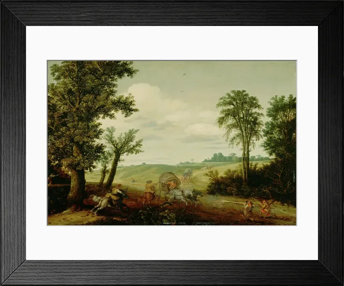 Framed Print : The Highway Robbery, c1625. Creators: Cornelius Vroom, Esaias van de Velde Framed Print : The Highway Robbery, c1625. Creators: Cornelius Vroom, Esaias van de Velde
