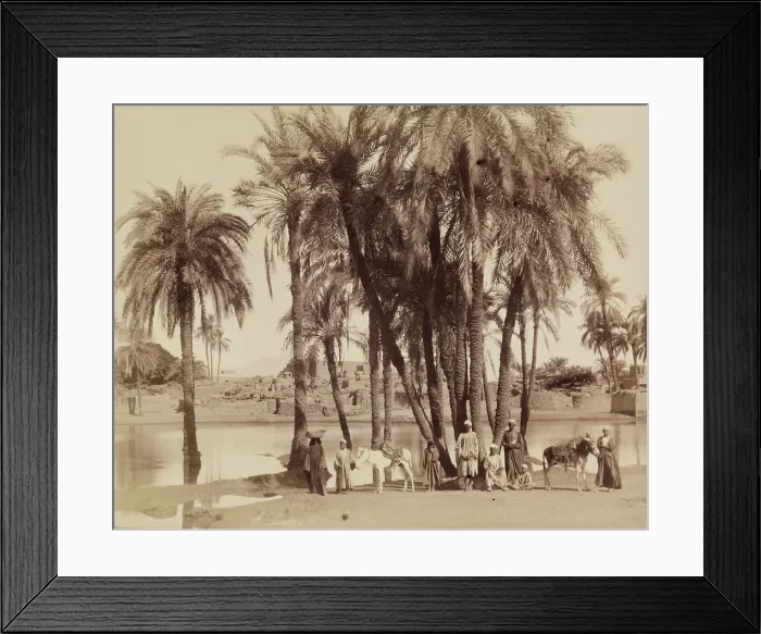 Framed Print : View of a Village along the Nile, 19th century. Creator: Anon Framed Print : View of a Village along the Nile, 19th century. Creator: Anon