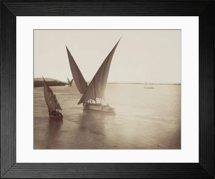 Framed Print : Boats on the Nile, 19th century. Creator: Anon Framed Print : Boats on the Nile, 19th century. Creator: Anon