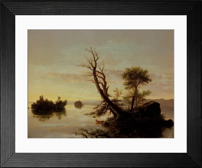 Framed Print : American Lake Scene, 1844. Creator: Thomas Cole Framed Print : American Lake Scene, 1844. Creator: Thomas Cole