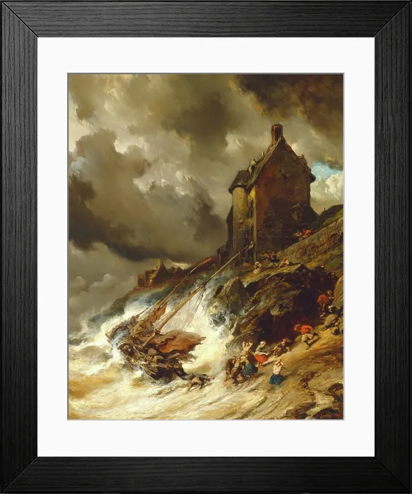 Framed Print : The Wreck, 1854. Creator: Eugene Isabey Framed Print : The Wreck, 1854. Creator: Eugene Isabey