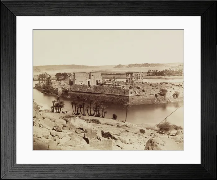 Framed Print : View of the Island of Philae from the South West, between 1860 and 1903. Creator: Antonio Beato Framed Print : View of the Island of Philae from the South West, between 1860 and 1903. Creator: Antonio Beato