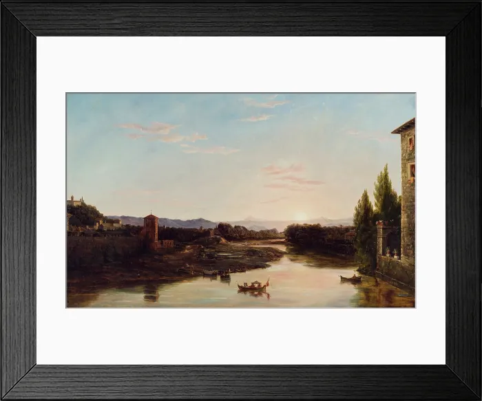 Framed Print : Sunset on the Arno, 1837. Creator: Thomas Cole Framed Print : Sunset on the Arno, 1837. Creator: Thomas Cole