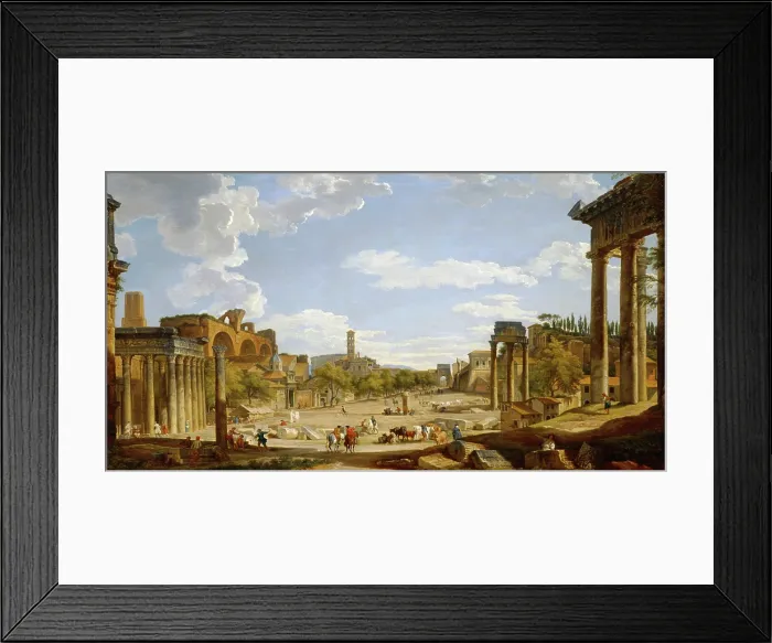 Framed Print : View of the Roman Forum, 1735. Creator: Giovanni Paolo Panini Framed Print : View of the Roman Forum, 1735. Creator: Giovanni Paolo Panini