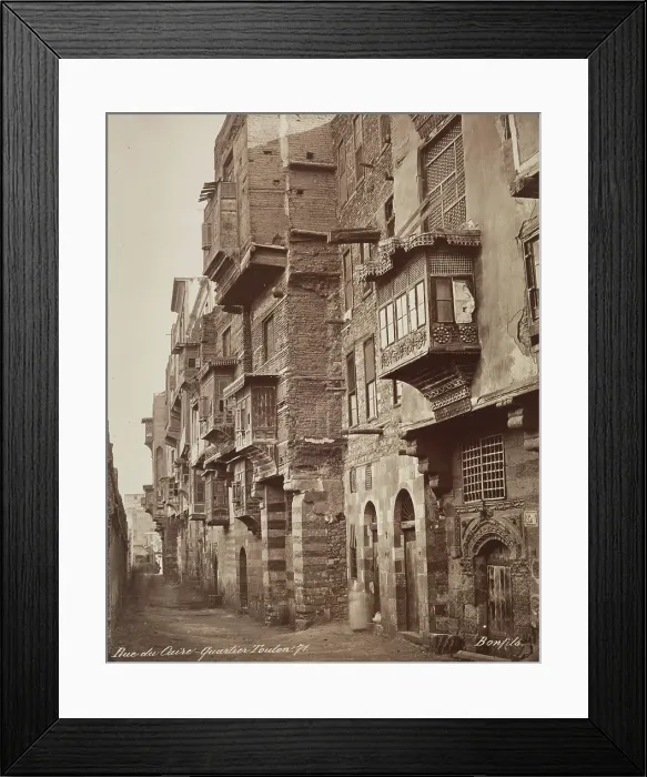Framed Print : Street in the Area of Ibn Tulun Mosque, Cairo, 19th century. Creator: Maison Bonfils Framed Print : Street in the Area of Ibn Tulun Mosque, Cairo, 19th century. Creator: Maison Bonfils
