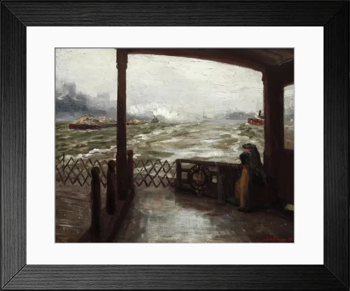 Framed Print : Wake of the Ferry, No. 1, 1907. Creator: John Sloan Framed Print : Wake of the Ferry, No. 1, 1907. Creator: John Sloan