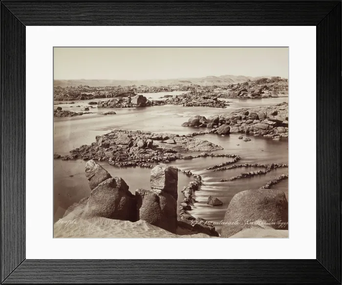 Framed Print : The First Cataract on the Nile, above Philae, 19th century. Creator: Maison Bonfils Framed Print : The First Cataract on the Nile, above Philae, 19th century. Creator: Maison Bonfils