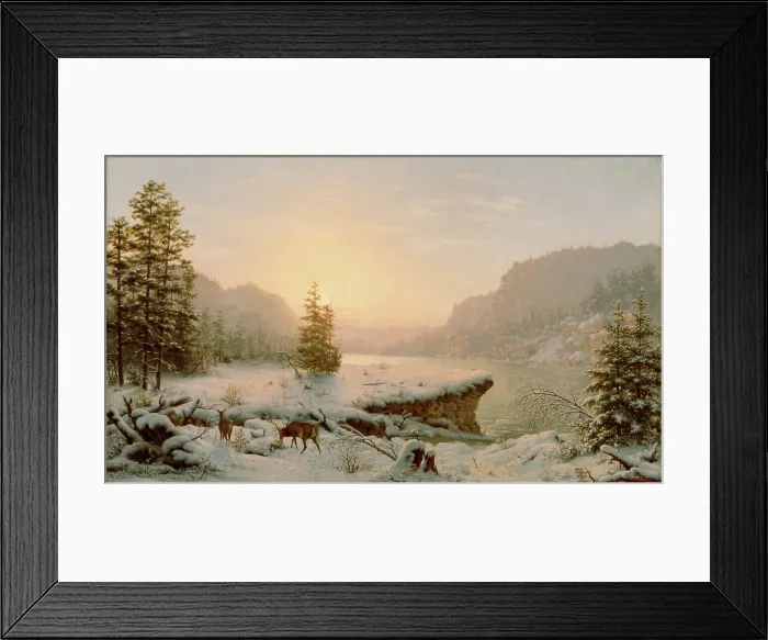 Framed Print : Winter Landscape, 1878. Creator: Mortimer L Smith Framed Print : Winter Landscape, 1878. Creator: Mortimer L Smith