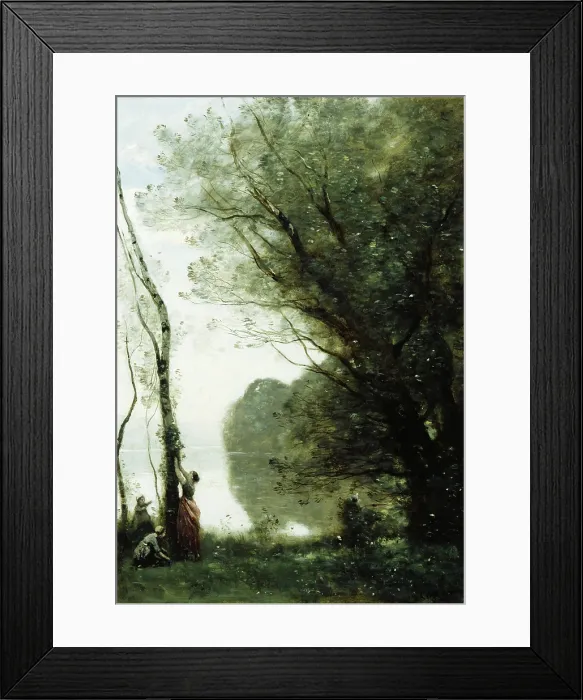 Framed Print : Gathering Fruit at Mortefontaine, between 1800 and 1875. Creator: Jean-Baptiste-Camille Corot Framed Print : Gathering Fruit at Mortefontaine, between 1800 and 1875. Creator: Jean-Baptiste-Camille Corot