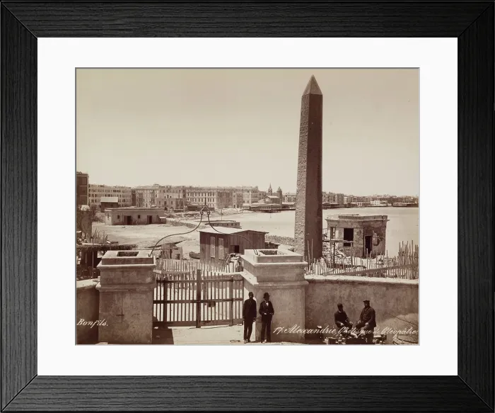 Framed Print : Cleopatra's Needle, Alexandria, 19th century. Creator: Maison Bonfils. Cleopatra's Needle, Alexandria, 19th century. Creator: Maison Bonfils Framed Print : Cleopatra's Needle, Alexandria, 19th century. Creator: Maison Bonfils. Cleopatra's Needle, Alexandria, 19th century. Creator: Maison Bonfils