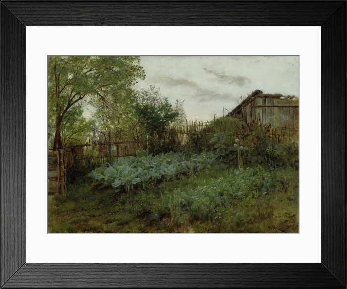Framed Print : The Back Garden, between 1850 and 1860. Creator: Adolph Menzel Framed Print : The Back Garden, between 1850 and 1860. Creator: Adolph Menzel