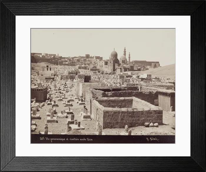 Framed Print : Panoramic View of the Arab Cemetery, Cairo, 19th century. Creator: Pascal Sebah Framed Print : Panoramic View of the Arab Cemetery, Cairo, 19th century. Creator: Pascal Sebah