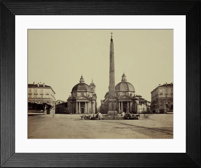 Framed Print : Rome, Piazza del Popolo, between 1850 and 1870. Creator: Robert MacPherson Framed Print : Rome, Piazza del Popolo, between 1850 and 1870. Creator: Robert MacPherson
