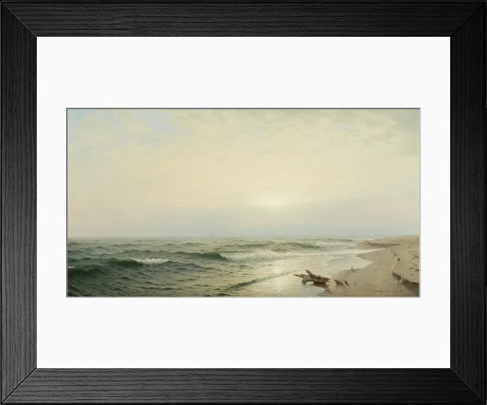 Framed Print : Beach at Long Branch: Sunrise, 1872. Creator: William Trost Richards Framed Print : Beach at Long Branch: Sunrise, 1872. Creator: William Trost Richards