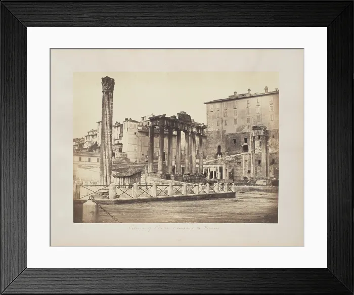 Framed Print : Column of Phocas and Temples in the Forum, between 1811 and 1872. Creator: Robert MacPherson Framed Print : Column of Phocas and Temples in the Forum, between 1811 and 1872. Creator: Robert MacPherson
