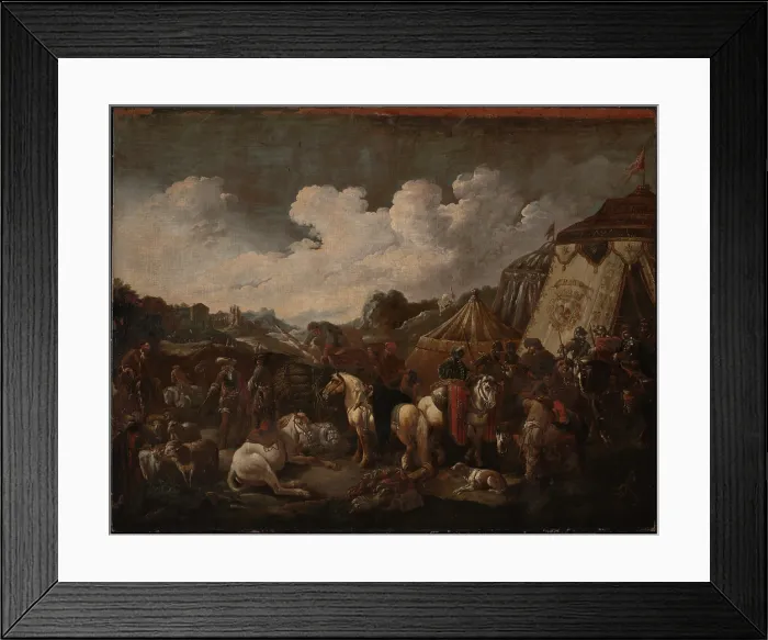 Framed Print : A Military Encampment, 1655-1706. Creator: Philipp Peter Roos Framed Print : A Military Encampment, 1655-1706. Creator: Philipp Peter Roos