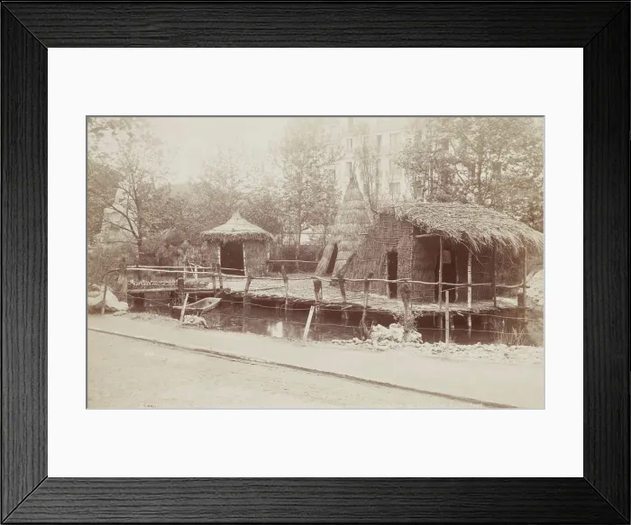 Framed Print : Habitations of Lake Dwellers, Habitations of Man, Universal Exposition, Paris, 1889. Creator: Unknown