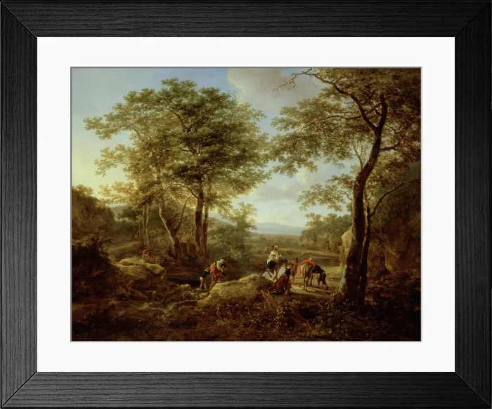 Framed Print : The Ford and Halt of the Travelers, c1650. Creator: Jan Dirksz Both Framed Print : The Ford and Halt of the Travelers, c1650. Creator: Jan Dirksz Both