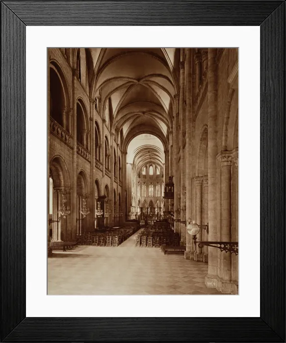 Framed Print : Interior, Church of Sainte-Etienne, Caen, France, between 1867 and 1870. Creator: Adolphe Braun Framed Print : Interior, Church of Sainte-Etienne, Caen, France, between 1867 and 1870. Creator: Adolphe Braun