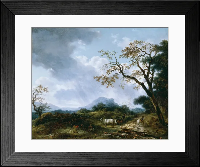 Framed Print : Landscape with Passing Shower, between 1765 and 1775. Creator: Jean-Honore Fragonard Framed Print : Landscape with Passing Shower, between 1765 and 1775. Creator: Jean-Honore Fragonard